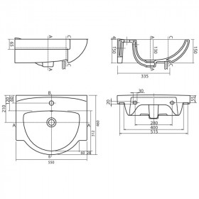 Фото 2 Тумба с умывальником АРИАЛ Грация Акцент 55 Т-5