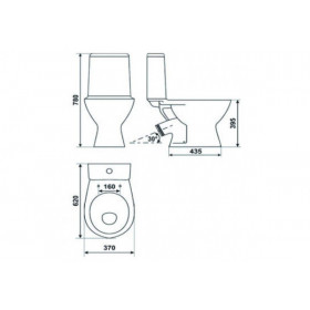 Фото 1 Унитаз-компакт Днепрокерамика Сиена с сиденьем
