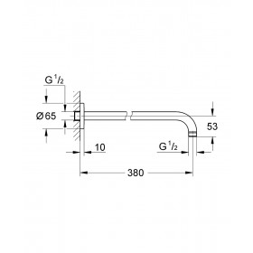 Фото 1 Кронштейн для душа Grohe Rainshower Black, настенный, 380мм (28361KS0)