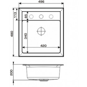 Фото 1 Кухонная мойка Granado MERIDA white (496*480mm.)