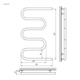 Фото 1 Полотенцесушитель Laris Змейка 30 РС5 1/2, 500х800