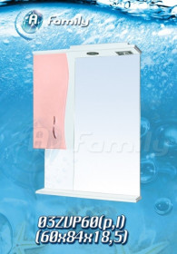 Фото Зеркало A Family 1-03 ZP60 Левое Розовое