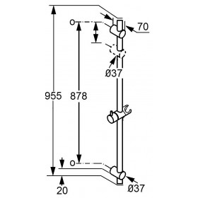 Фото 1 KLUDI A-QAb душевая стойка длина 955 мм