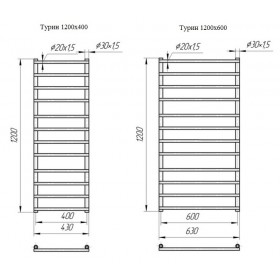 Фото 1 Полотенцесушитель Mario Турин 1360х500