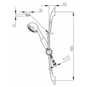 Фото 1 841-170-00 CALIPSO Душевой гарнитур