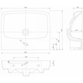 Фото 1 Умывальник Kolo Nova Pro 55 см прямоугольный M31156000