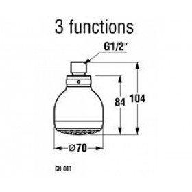Фото 1 Душевая насадка Jika Olymp (3 полож.) б/кр. (6627.0.004.011)