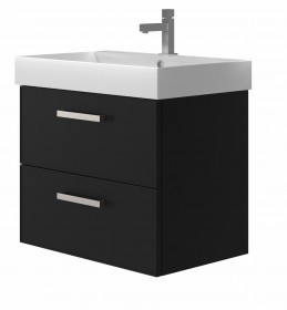 Фото Тумба подвесная Ювента Manhattan Mnh-70 черный с умывальником Stance-70