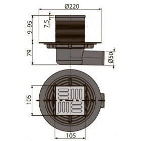Фото 1 Сливной трап Alcaplast APV101 105x105/50 мм