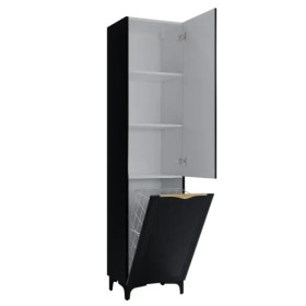 Фото 1 Пенал підлоговий MIRATER Естель 40, з кошиком, чорний, (прав.)