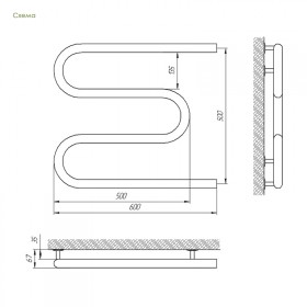 Фото 1 Полотенцесушитель Laris Змейка 32 РС3 600х500
