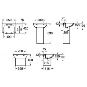 Фото 2 Умывальник Roca Dama Senso Compacto 55 (327513000)