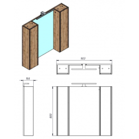Фото 1 Зеркало Bronx BrxMC-90 дуб Вотан
