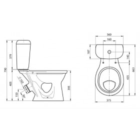 Фото 1 Унитаз-компакт Santeri ВИКТОРИЯ с сиденьем