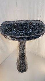 Фото Умивальник ОРХІДЕЯ  на постаменті  (чорний мармур)