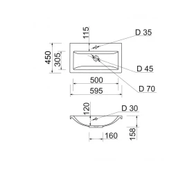 Фото 2 Умивальник меблевий Adamant CERS 60