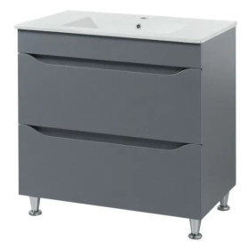 Фото Тумба підлогова Пектораль 80 Графит Мат (Т308033) під умив. 9080 (без раков.)