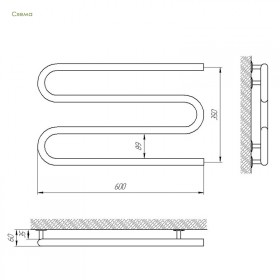 Фото 1 Полотенцесушитель Laris Змейка 25 РС3 Электро 600х350