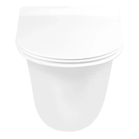 Фото 1 Унітаз підвісний Virgo, Rimless з сидінням Slim Duroplast/ Soft-close/ Quick relase White Qtap