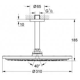 Фото 1 26057000 Верхний Grohe Rainshower душ Cosmopolitan 310