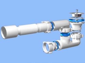Фото Сифон для душевого поддона АНИ-ПЛАСТ Е215 с ревизией