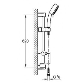 Фото 1 Душевая стойка Grohe Tempesta NEW Cosmo IV 60cm с полочкой (27840000)