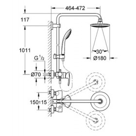 Фото 1 Душевая система Grohe Euphoria с функцией Ecojoy, кронш. - 450мм (27473000)