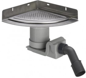 Фото Угловой трап полукруглый (матовый) Viega 592370 DN 40/50