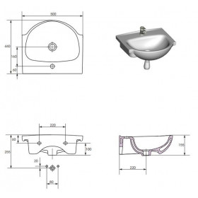 Фото 2 Умывальник Cersanit Nati 50 мебельный