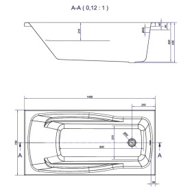 Фото 2 Ванна акрилова Cersanit LANA 140*70 з ніжками (S301-160)