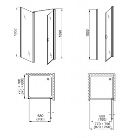 Фото 2 103-06383 Душевая стенка Aquaform GLASS 5 90 Transparent DP Active