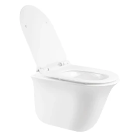 Фото 2 Унітаз підвісний Virgo, Rimless з сидінням Slim Duroplast/ Soft-close/ Quick relase White Qtap