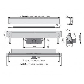 Фото 1 Водосточный желоб Alcaplast APZ5-SPA-Shade-650 с решеткой
