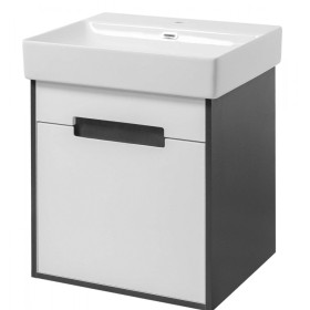 Фото Тумба подвесная Петра 55 ТП-2 Gray с раковиной Newage 55