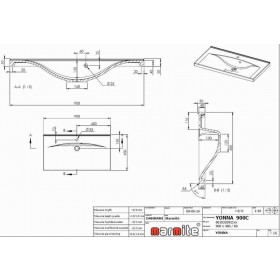 Фото 1 Умывальник из литого мрамора Буль-Буль YONNA 900С (1032091103)