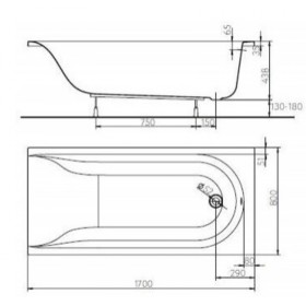 Фото 3 Ванна акриловая Kolo MIRA 170 + ножки (подголовник в подарок)