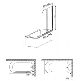 Фото 3 170-06991 Штора на ванну Aquaform Modern 2 81x140 transp|chrome