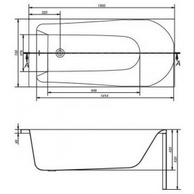 Фото 2 Ванна акриловая Cersanit Flavia 150 + ножки
