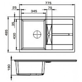 Фото 1 Кухонная мойка Granado VALENCIA terra (780*500mm.)
