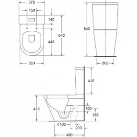 Фото 6 Унітаз компакт Grace MORI RIMLESS, сидіння мікроліфт. мет. кріпл.(CT8172S)