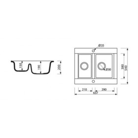 Фото 1 Кухонная мойка Marmorin Voga черный (110 503 002)