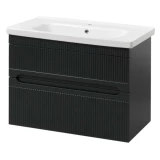 Фото Тумба підвісна Aria антрацит матовий ТПБ-2Д 80 з умивальником Fenova