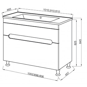Фото 2 Тумба напольная Модена 90 ТНБ-2 Д с умывальником Арте 90