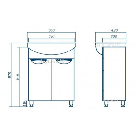 Фото 2 Тумба с умывальником АРИАЛ Грация Изео 55 Т-1
