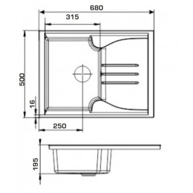 Фото 1 Кухонная мойка Granado SALAMANKA terra (680*500mm.)