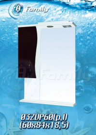 Фото Зеркало A Family 1-03 ZP 60 Правое Черное