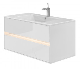 Фото Тумба Botticelli Torino Tr-100 белый с умывальником Marlen-100