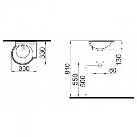 Фото 1 Раковина Idevit Myra Mini 36 см с отверстием справа 0201-0365-07, черная