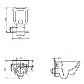 Фото 3 Унитаз подвесной CREA CLEAN ON прямоугольный