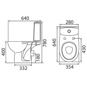 Фото 2 Унитаз-компакт Colombo Акцент Скандинав Basic с сиденьем из полипропилена (горизонтальный выпуск)